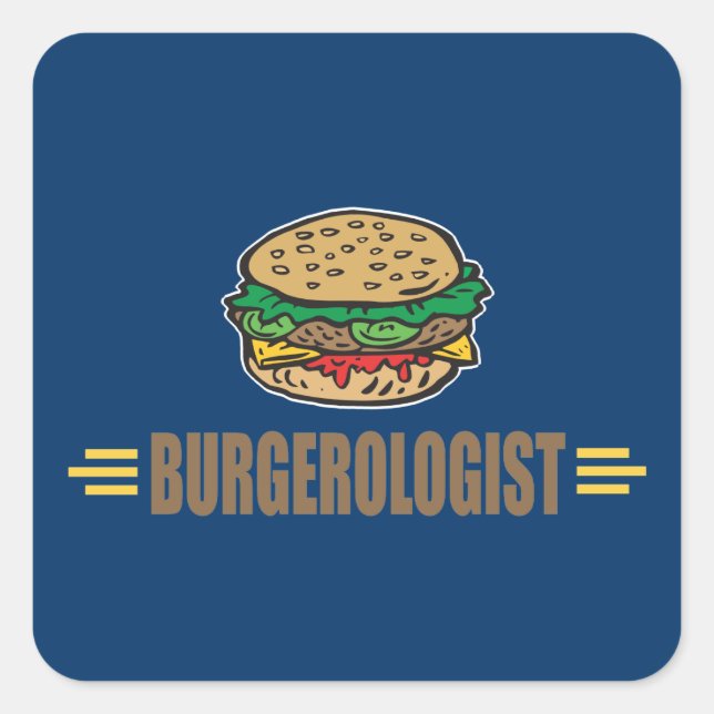Funny Hamburger Fyrkantigt Klistermärke (Framsida)