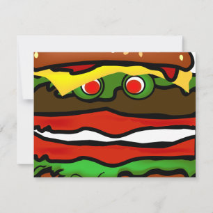 Funny Hamburger-inbjudan Inbjudningar