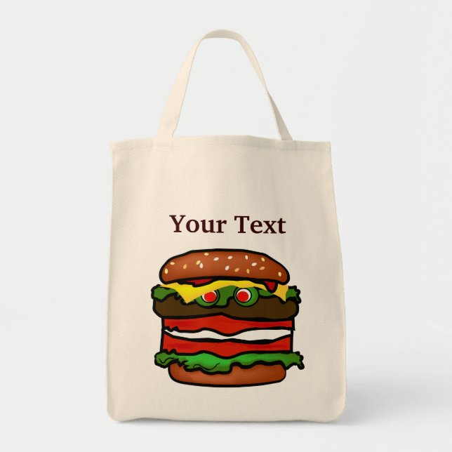 Funny Hamburger Livsmedel Tote Bag Tygkasse (Framsidan)