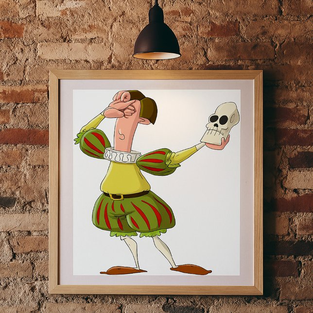 Funny Hamlet Shakespeare Actor Holding Skull Poster (Skapare uppladdad)