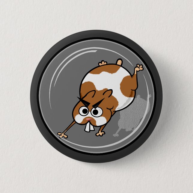 FUNNY HAMSTER I BOLL ROUND-KNAPPEN KNAPP (Framsida)