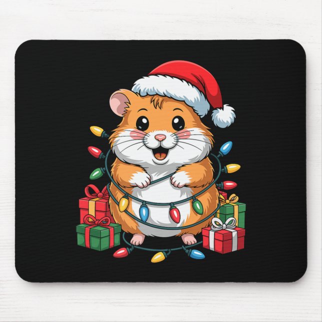 Funny Hamster Santa Hat Animals Lovers Ugly Christ Musmatta (Framsidan)