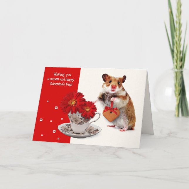Funny Hamster Valentines dag Helgkort (Framsida)