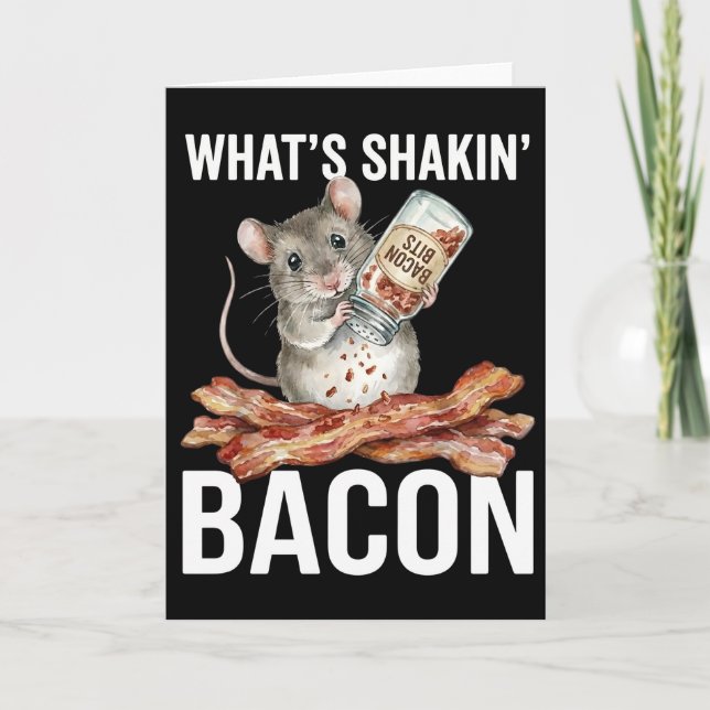 Funny Hamster What's Shakin' Bacon Breakfast Kort (Framsida)