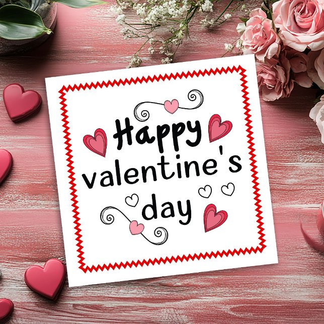 Funny Hand Drawn Valentine Card for Wife Red Black Julkort (Funny Hand Drawn Valentine Card for Wife Red Black Sketch)