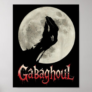 Funny Hand Måne Gabagool Halloween Poster