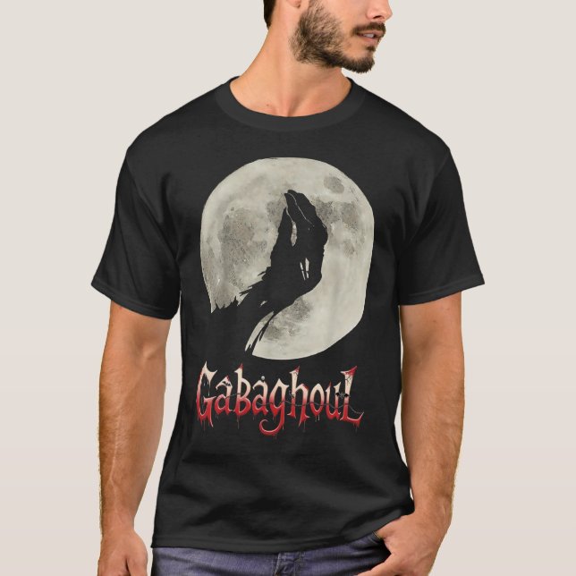 Funny Hand Måne Gabagool Halloween T Shirt (Framsida)