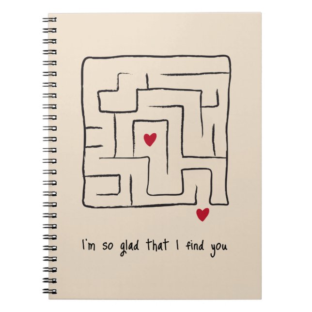 Funny hand plockade Maze Valentine-presentationer  Anteckningsbok (Framsidan)
