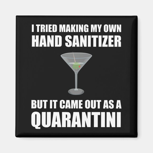 Funny Hand Sanitizer Quarantini Magnet (Framsidan)