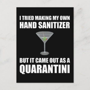 Funny Hand Sanitizer Quarantini Vykort