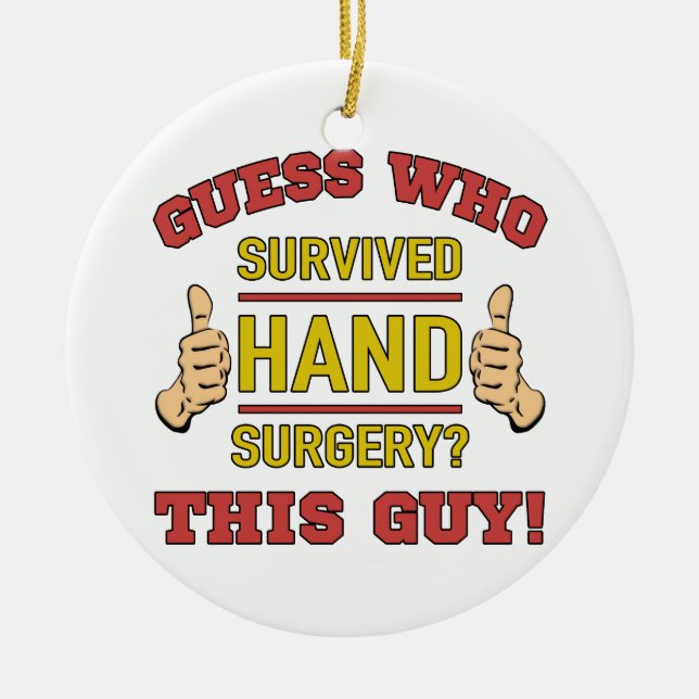 Funny Hand Surgery Julgransprydnad Keramik (Framsidan)