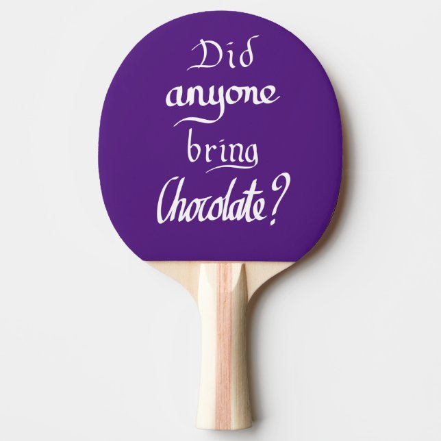 Funny handskriven Chocolate Humor Lila Pingisracket (Framsidan)