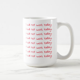 Funny handskriven röd text, arbetskaffe kaffemugg