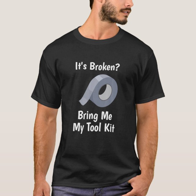 Funny Handyman för Duct Tape Verktyg Box T Shirt (Framsida)