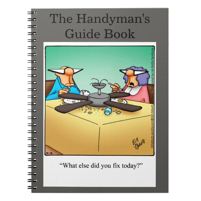 Funny Handymans handbok för bärbara datorer - Gift Anteckningsbok (Framsidan)