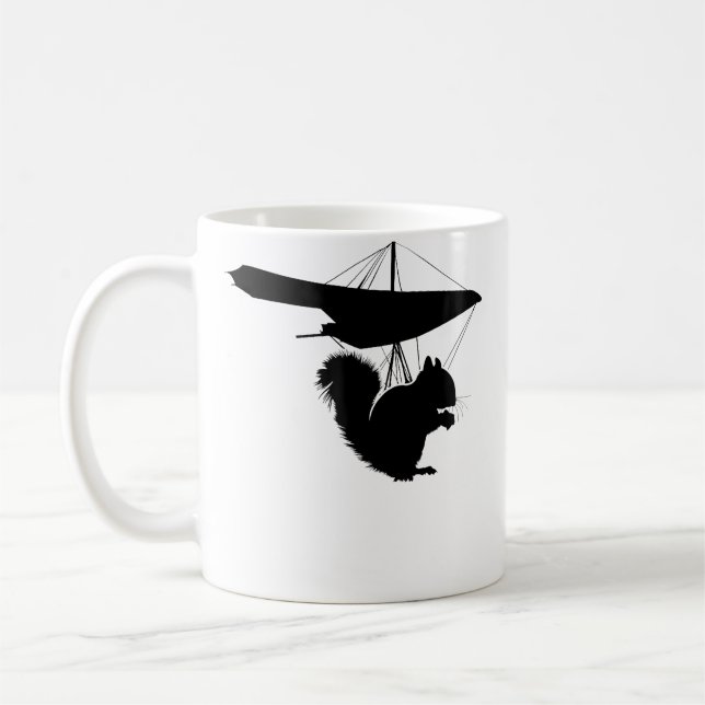 Funny Hang Glider Squirrel Hang Gliding Squirrel Kaffemugg (Vänster)