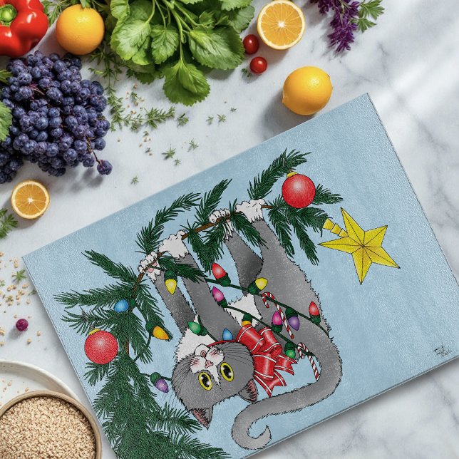 Funny Hanging Julgran Cat (Skapare uppladdad)
