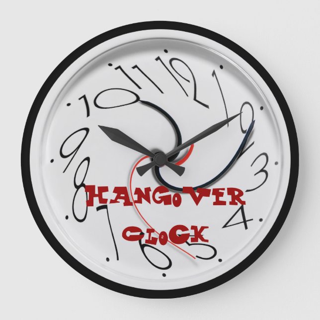 Funny Hangover Wall Clocks Stor Klocka (Framsida)
