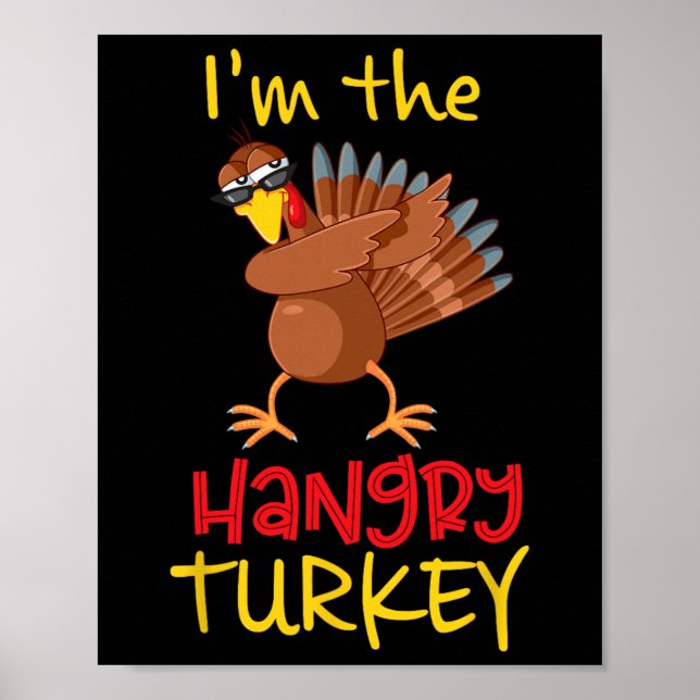 Funny Hangy Turkey Matching Family Group Thanksgi Poster (Framsidan)