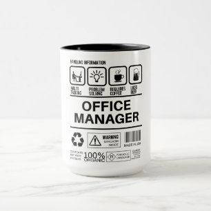 Funny hanteringsinformation för Office Manager Mugg
