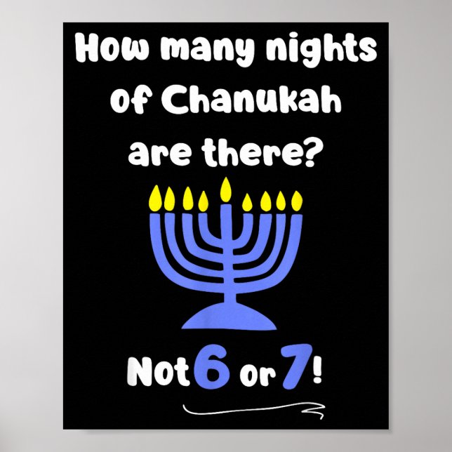 Funny Hanukkah 67 Meme Teacher How Many Nights Of  Poster (Framsidan)