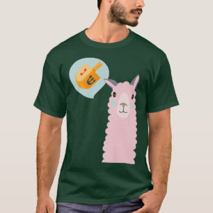 Funny Hanukkah Chanukah llama tänka Dreidel Jewish T Shirt