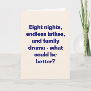 Funny Hanukkah Family Quote Sassy Blue-Anpassnings Helgkort