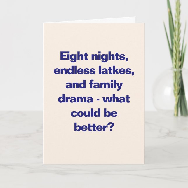 Funny Hanukkah Family Quote Sassy Blue-Anpassnings Helgkort (Framsida)