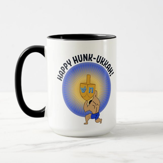 Funny Hanukkah Hunk Holiday Mugg (Vänster)