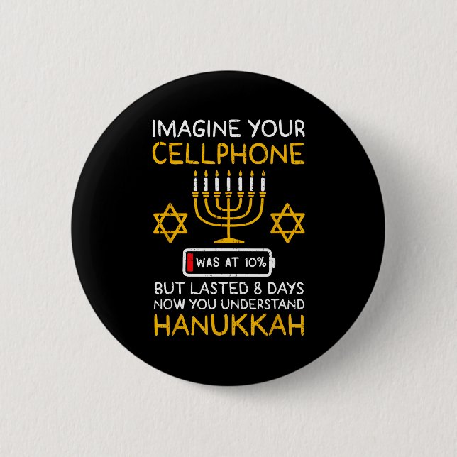 Funny Hanukkah Imagine Your Cellphone Chanukah Jew Knapp (Framsida)