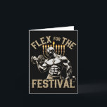 Funny Hanukkah Jewish Gym Workout Flex Festival Kort<br><div class="desc">Funny Hanukkah Jewish Gym Workout Flex Festival</div>