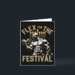 Funny Hanukkah Jewish Gym Workout Flex Festival Kort<br><div class="desc">Funny Hanukkah Jewish Gym Workout Flex Festival</div>