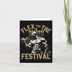 Funny Hanukkah Jewish Gym Workout Flex Festival Kort