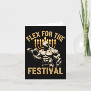 Funny Hanukkah Jewish Gym Workout Flex for Fes Kort