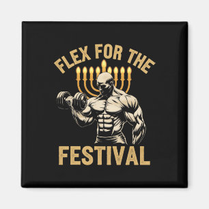 Funny Hanukkah Jewish Gym Workout Flex for Fes Magnet