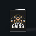 Funny Hanukkah Jewish Gym Workout Hannukah Gains Kort<br><div class="desc">Funny Hanukkah Jewish Gym Workout Hannukah Gains</div>