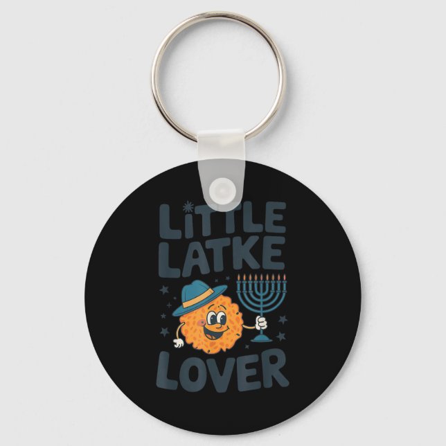Funny Hanukkah Little Latke Jewish Family Kids Mat Nyckelring (Framsida)