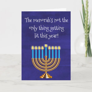 Funny Hanukkah Menorah Helgkort