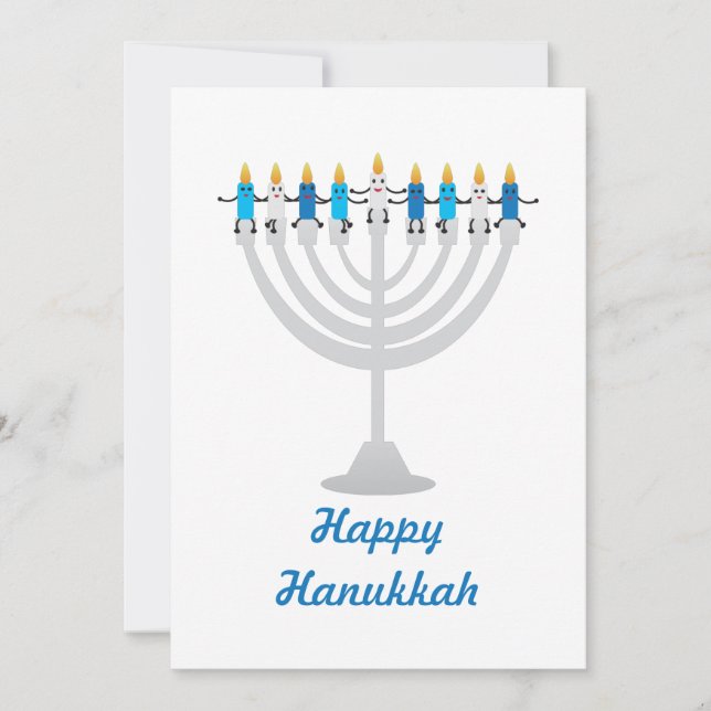 Funny Hanukkah menorah och ljus Julkort (Framsida)