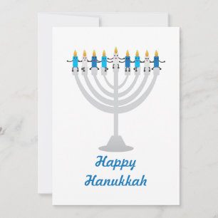 Funny Hanukkah menorah och ljus Julkort