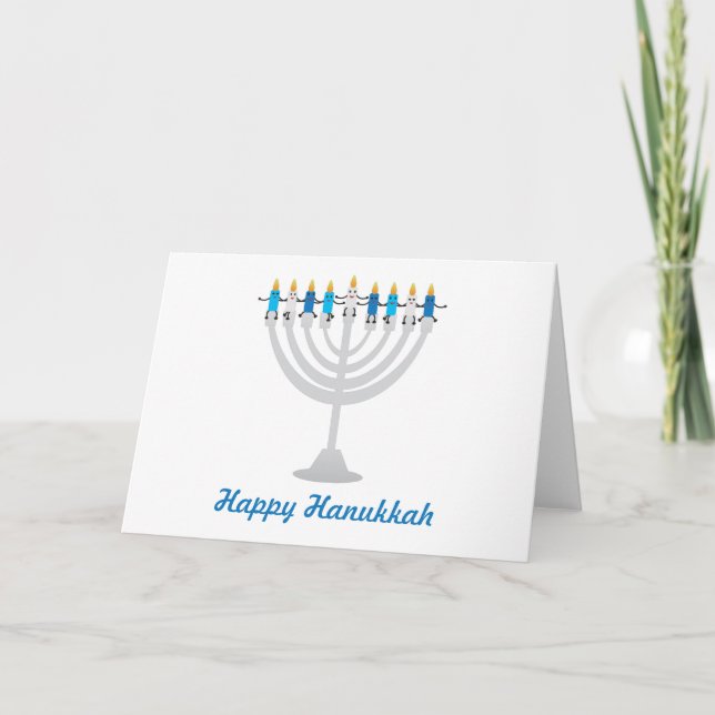 Funny Hanukkah menorah och ljus Kort (Framsida)