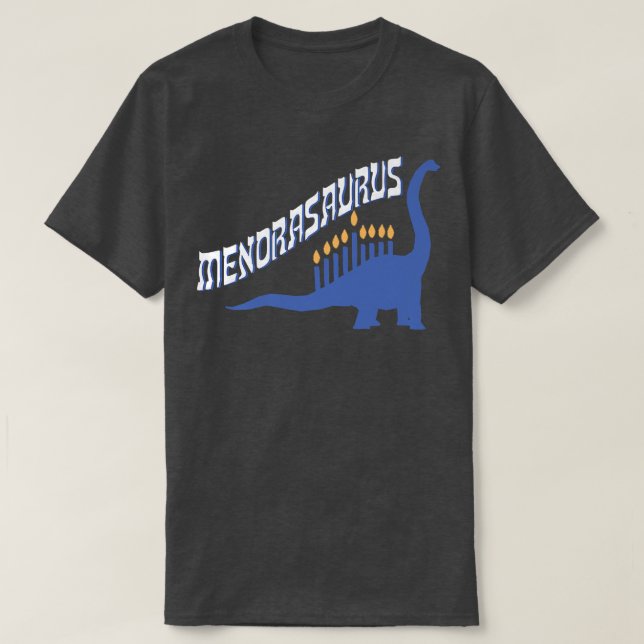 Funny Hanukkah Menorasaurus Brachiosaurus & Menora T Shirt (Design framsida)