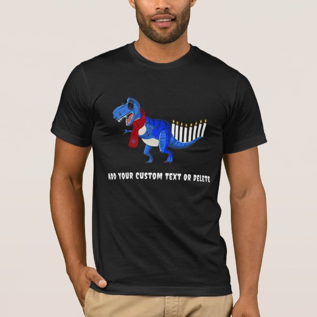 Funny Hanukkah Menorosaurus Rex Dinosaur Shirt T (Framsida)