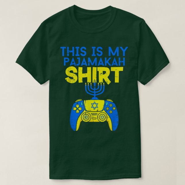 Funny Hanukkah Pajama Gaming Menorah Video Control T Shirt (Design framsida)
