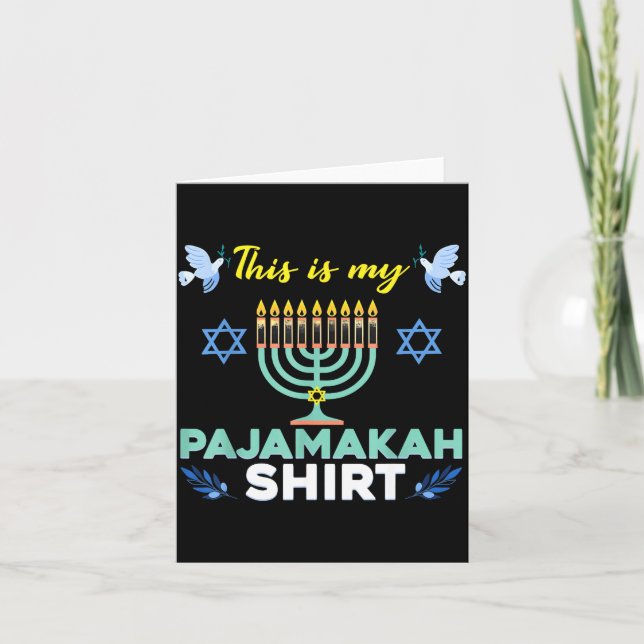 Funny Hanukkah Pajama Shirt This Is My Pajamakah G Kort (Framsida)