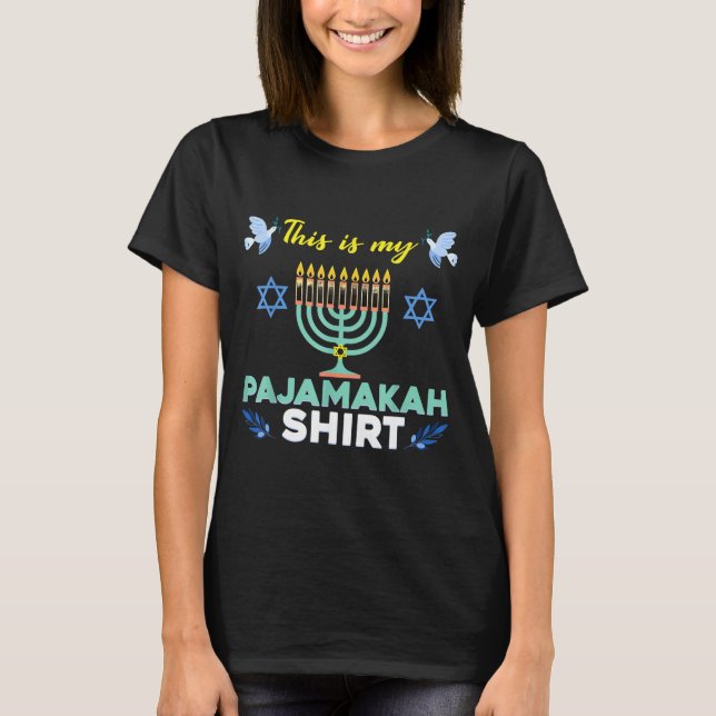 Funny Hanukkah Pajama Shirt This Is My Pajamakah G T Shirt (Framsida)