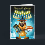Funny Hanukkah Reindeer Glad helg<br><div class="desc">Vet du inte om du ska säga "God jul" eller "Lycklig Hanukkah"? Säg BTH med den här roligten renare som inte verkar vara helt säker på varför hans tänder lyser upp som en menorah! Den här söta renen är säker på att få dina vänner och din familj att le den...</div>
