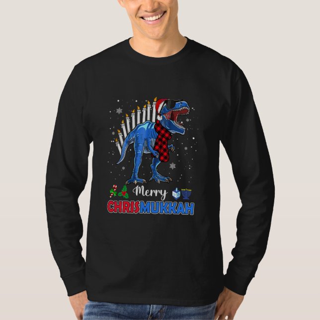 Funny Hanukkah Shirt Dinosaur Stegosaurus Dino T Shirt (Framsida)