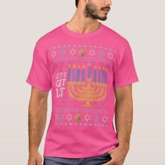 Funny Hanukkah Ugly Sweater Jewish Gift Lets Hämta T Shirt