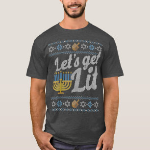 Funny Hanukkah Ugly Sweater Jewish Gift Lets Hämta T Shirt